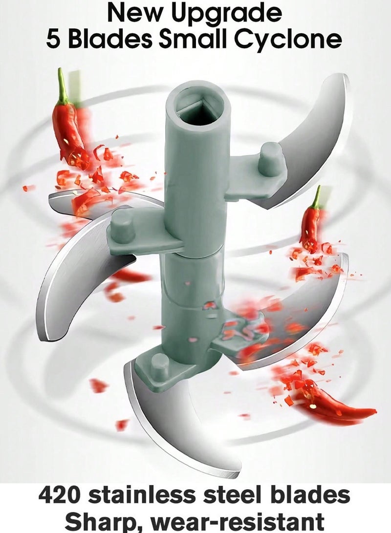Eotia Multi-Functional Chopper and Vegetable Cutter - 900ml Pull Rope Manual Food Chopper for Cutting and Slicing Vegetables and Fruits, For Mashing and Mincing Nuts, Herbs, Garlic, Ginger, Meat & More - Image 5