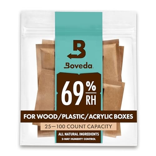 Boveda 69% Two-Way Humidity Control Packs For Plastic and Wood Containers Size 60 – 4 Pack – Moisture Absorbers – Humidifier Packs – Hydration Packets in Resealable Bag - Image 1