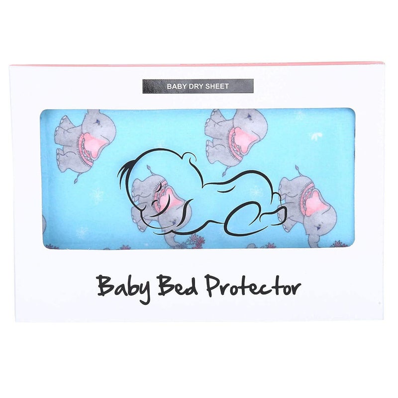 AHC Zikku Printed Dry Sheets for Newborn Baby Small Size Soft |Comfortable |Extra Absorbency|Fast Dry (50x70 cm, Blue, Elephant Print) - Image 1