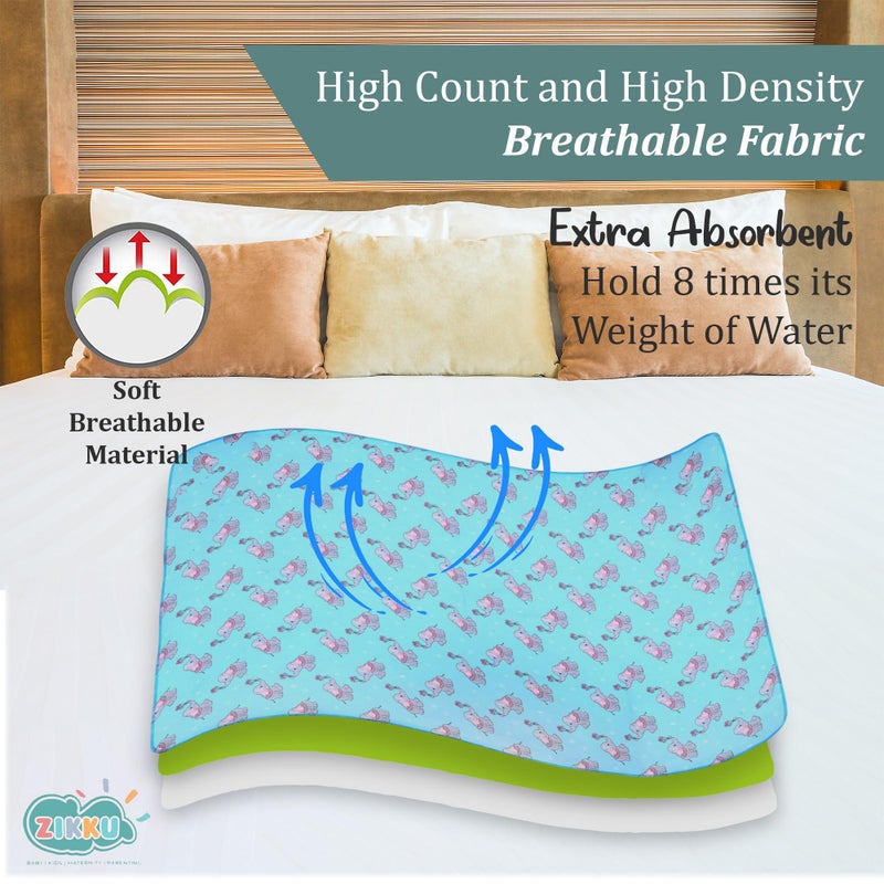 AHC Zikku Printed Dry Sheets for Newborn Baby Small Size Soft |Comfortable |Extra Absorbency|Fast Dry (50x70 cm, Blue, Elephant Print) - Image 5