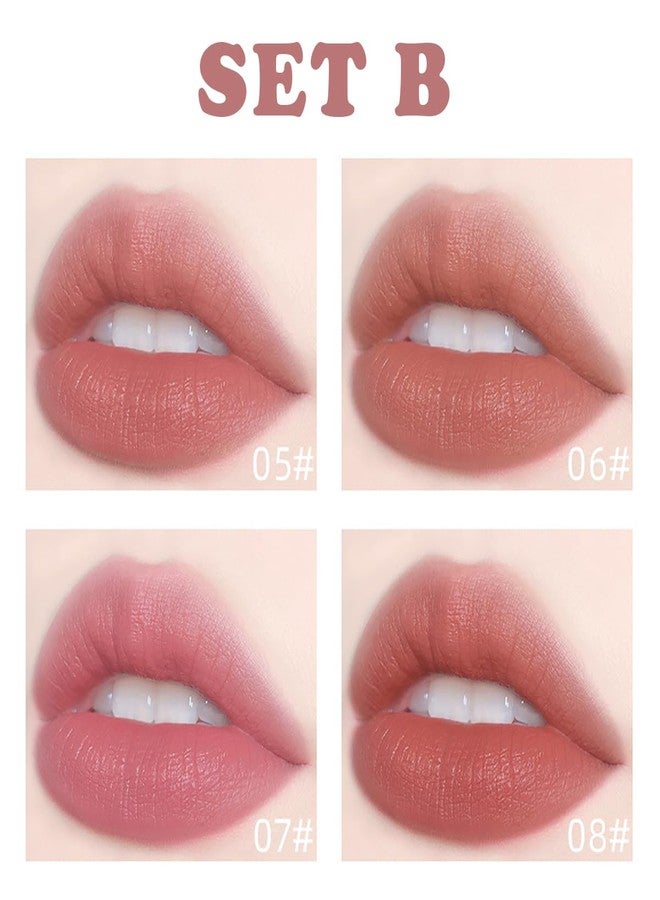 FYEBOO 4 Colors Tube Lipstick Set, Mate Velvet Lipstick Moisturizer & Smooth, Red Lip Stain Long Lasting 24 Hours Waterproof Lip Tinet (Set B) - Image 1