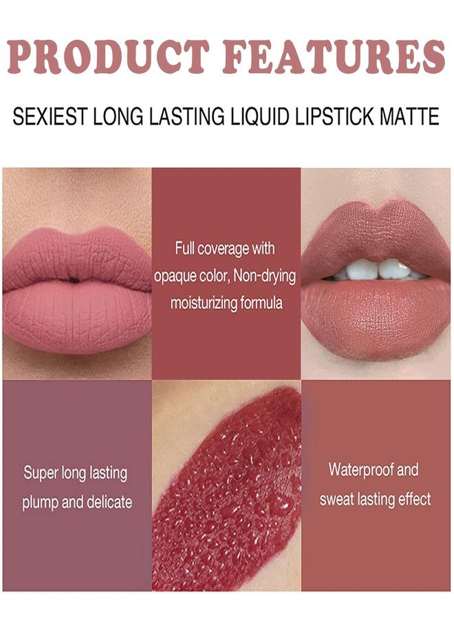FYEBOO 4 Colors Tube Lipstick Set, Mate Velvet Lipstick Moisturizer & Smooth, Red Lip Stain Long Lasting 24 Hours Waterproof Lip Tinet (Set B) - Image 3