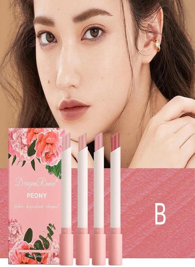 FYEBOO 4 Colors Tube Lipstick Set, Mate Velvet Lipstick Moisturizer & Smooth, Red Lip Stain Long Lasting 24 Hours Waterproof Lip Tinet (Set B) - Image 2