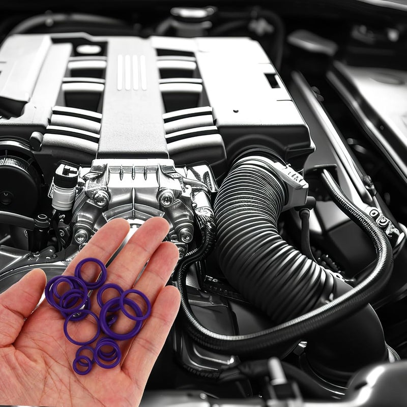 طقم حلقات O-Rings للسيارات من Garneck مكون من 270 قطعة، حشوات مانعة للتسرب من المطاط الأرجواني لإصلاح وصيانة ضاغط مكيف الهواء في السيارة - Image 5
