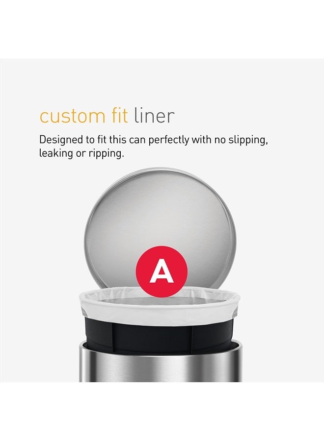 simplehuman أكياس قمامة بسحب الشد مخصصة بحجم كود A في عبوات موزعة، 150 قطعة، 4.5 لتر / 1.2 جالون، أبيض - Image 4