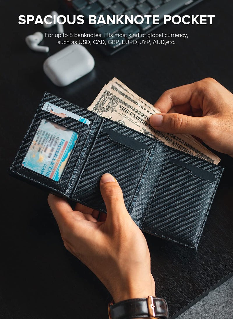 KASTWAVE Card Holder Wallet with Coin Pocket Magnetic Closure Pop Up Cards, With ID Window Leather Wallet for Cash & Credit Cards, Slim Business Credit Card Wallet with Money Pocket for Men  - Image 5