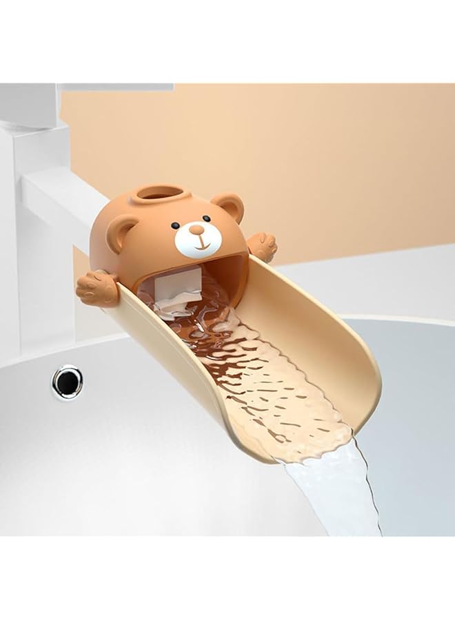 ALMEKAQUZ Baby Sink Faucet Extender Bathtub Faucet Cover Easy To Use Sink Faucet Extender With Toddler Temperature Sensor Kids Handwashing Faucet Extender For Bathroom Sink Kitchen (Orange) - Image 1