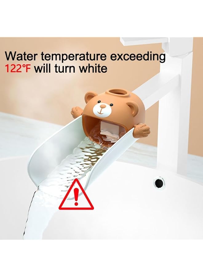 ALMEKAQUZ Baby Sink Faucet Extender Bathtub Faucet Cover Easy To Use Sink Faucet Extender With Toddler Temperature Sensor Kids Handwashing Faucet Extender For Bathroom Sink Kitchen (Orange) - Image 2