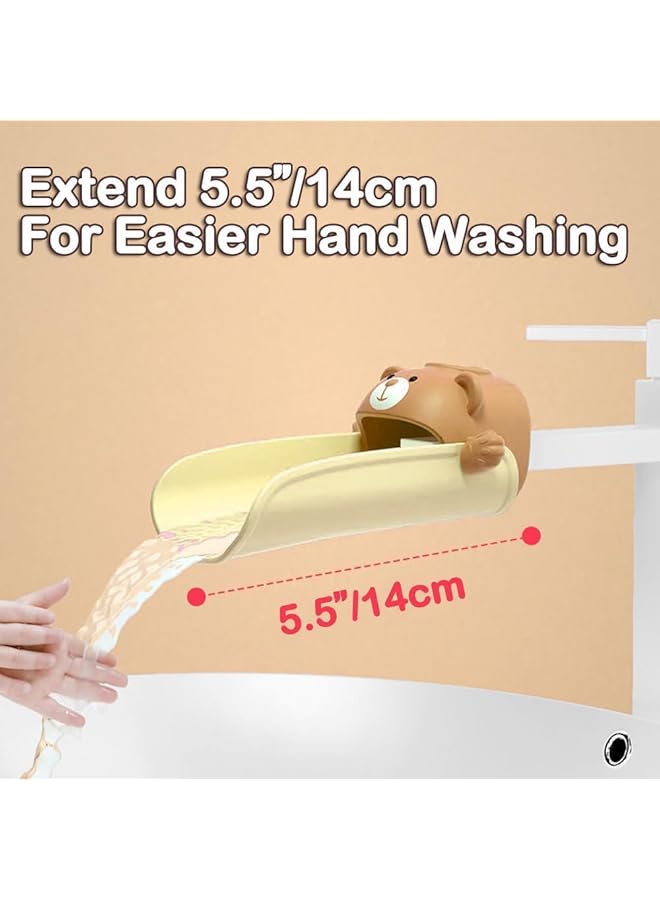 ALMEKAQUZ Baby Sink Faucet Extender Bathtub Faucet Cover Easy To Use Sink Faucet Extender With Toddler Temperature Sensor Kids Handwashing Faucet Extender For Bathroom Sink Kitchen (Orange) - Image 3