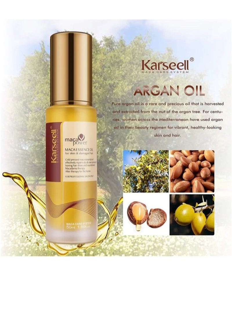 كارسيل سيروم الشعر بزيت الأرغان المغربي من كارسيل - معصور على البارد، خفيف الوزن وغير دهني، يُصلح الشعر الجاف والتالف، يُسيطر على التجعد ويُضفي عليه لمعانًا، 50 مل - Image 3