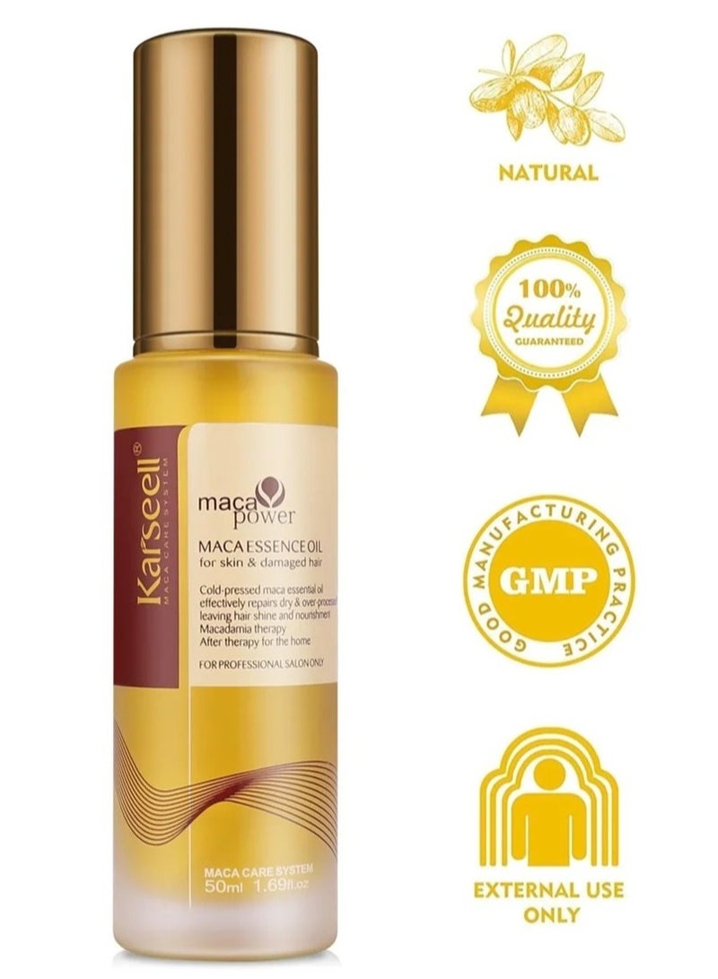 كارسيل سيروم الشعر بزيت الأرغان المغربي من كارسيل - معصور على البارد، خفيف الوزن وغير دهني، يُصلح الشعر الجاف والتالف، يُسيطر على التجعد ويُضفي عليه لمعانًا، 50 مل - Image 4