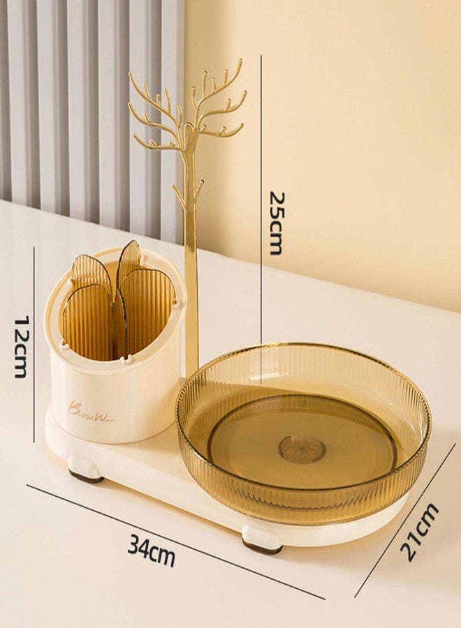 Clefairy Makeup Organiser, 360 Rotating Makeup Organiser, Rotating Compartment 2 In 1 Cosmetic Storage, Makeup Organizer Storage Is Perfect for Dresser, Bathroom, Bedroom - Image 4