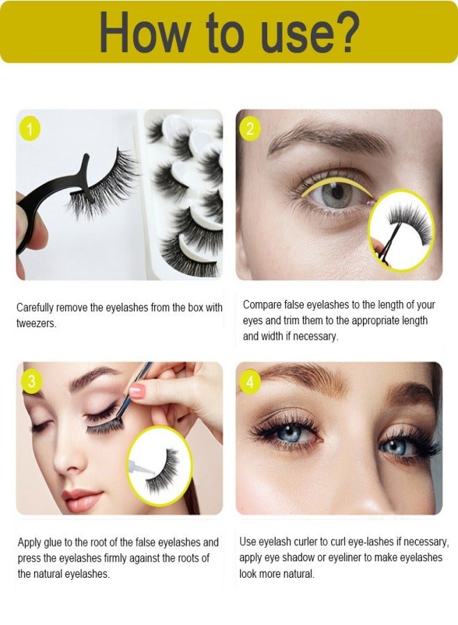 Fluffy False Eyelashes，Soft Curly Fake Lashes,Reusable Natural Curl False Eyelashes Ladies Party False Eyelashes for Make up (10 pairs) - Image 5