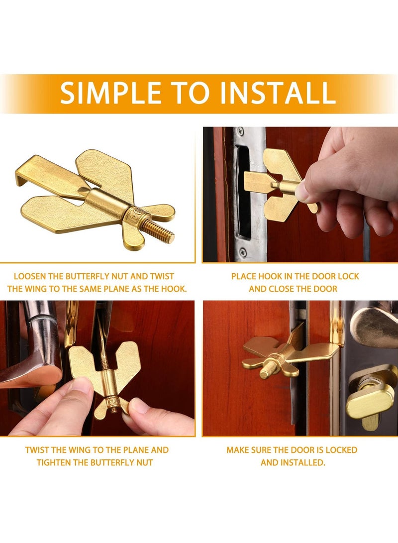 SYOSI Portable Door Lock, Home Security Door Locker Travel Lockdown Locks for Additional Safety and Privacy Security Devices for Traveling Hotel Home Apartment  - Image 3