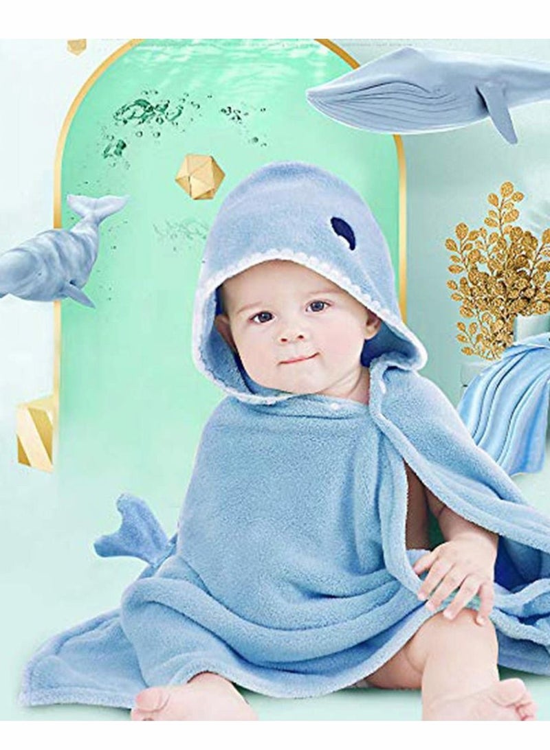 Y&D Hooded Towel for Kids Ultra Soft Baby Extra Large Toddler Blanket Newborn Shower Gifts Boys Girls Cotton Shark Poncho Bath/Beach/Pool - Image 3