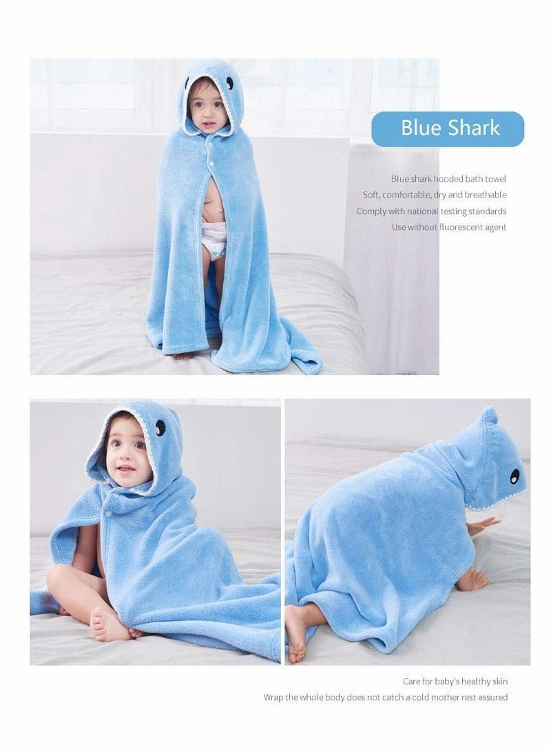 Y&D Hooded Towel for Kids Ultra Soft Baby Extra Large Toddler Blanket Newborn Shower Gifts Boys Girls Cotton Shark Poncho Bath/Beach/Pool - Image 4