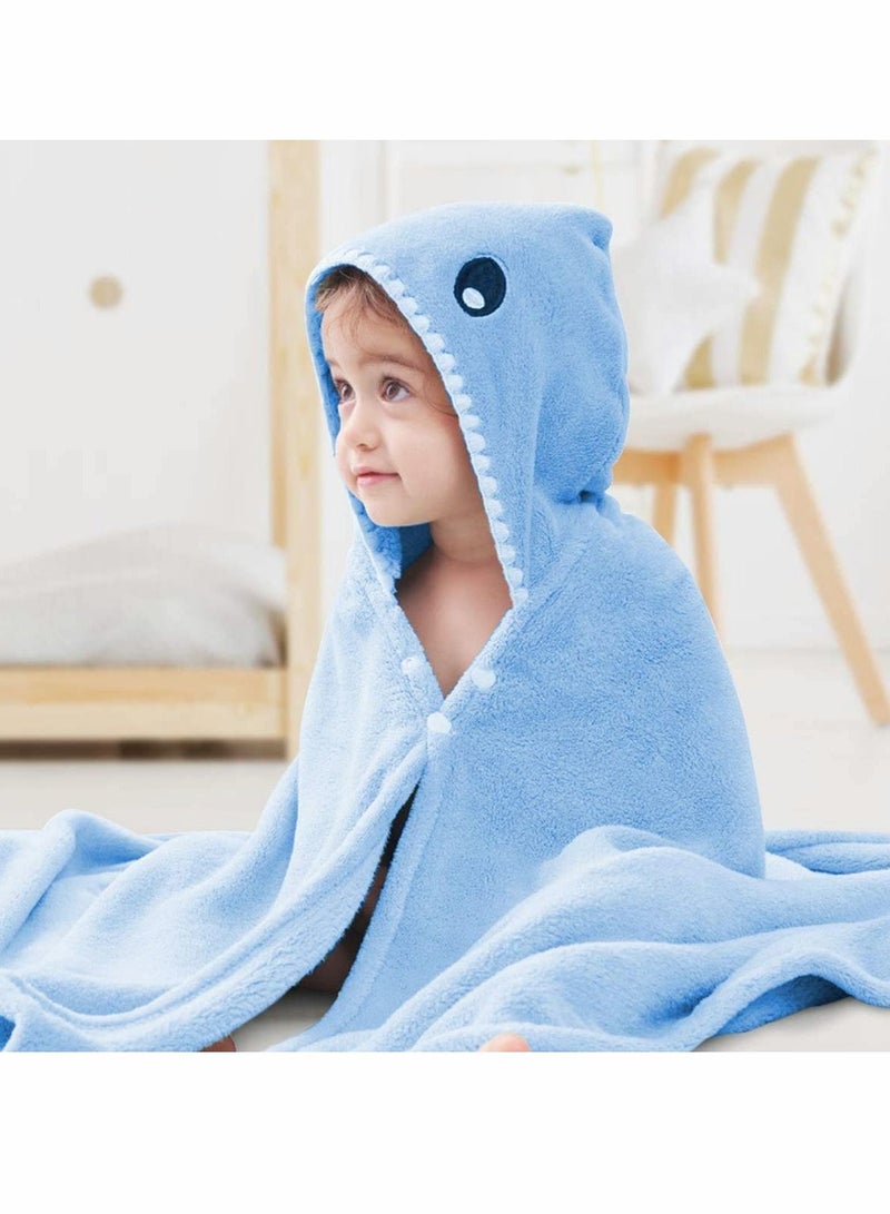 Y&D Hooded Towel for Kids Ultra Soft Baby Extra Large Toddler Blanket Newborn Shower Gifts Boys Girls Cotton Shark Poncho Bath/Beach/Pool - Image 2