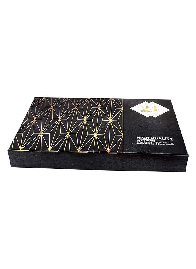 Home - JI Da Cutlery Set, 24 Piece set, 410 Stainless Steel, 4mm, Matt Gold- CS-24-MG - Image 1