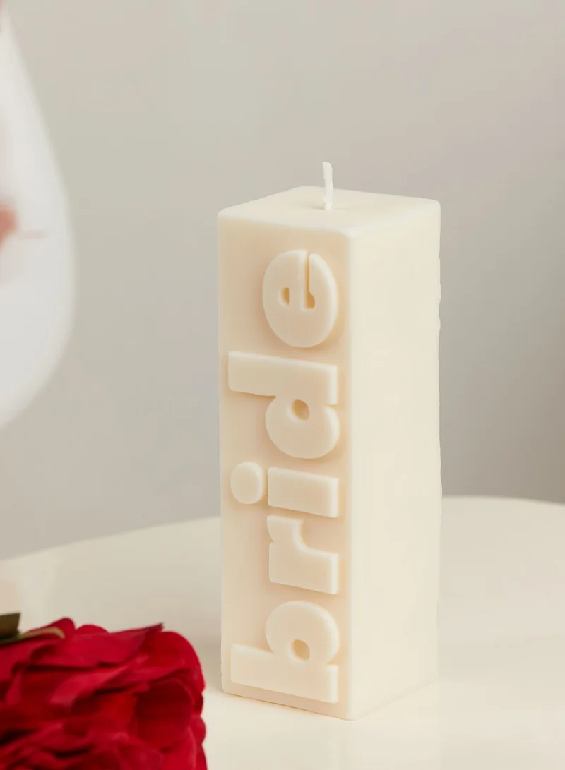 Flamingo Candles Bride Slogan Block Pillar Candle