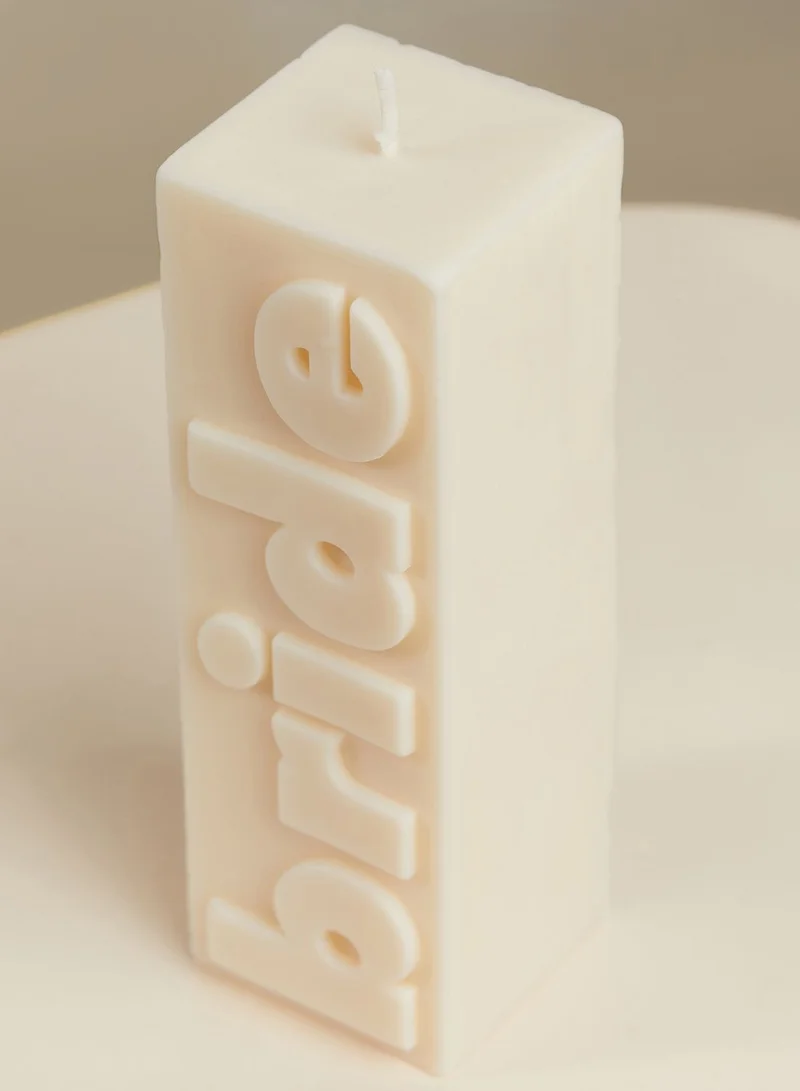 Flamingo Candles Bride Slogan Block Pillar Candle