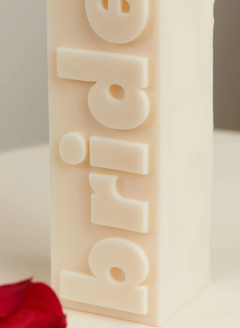 Flamingo Candles Bride Slogan Block Pillar Candle