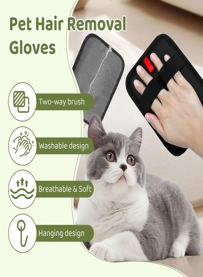 VINGVO Electrostatic Brush Tool for Cats & Dogs, Reusable Grooming Glove for Cats & Dogs,Double Sided for Furniture, Couch, Carpet, Car Seat - Image 2