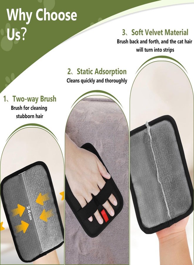 VINGVO Electrostatic Brush Tool for Cats & Dogs, Reusable Grooming Glove for Cats & Dogs,Double Sided for Furniture, Couch, Carpet, Car Seat - Image 3