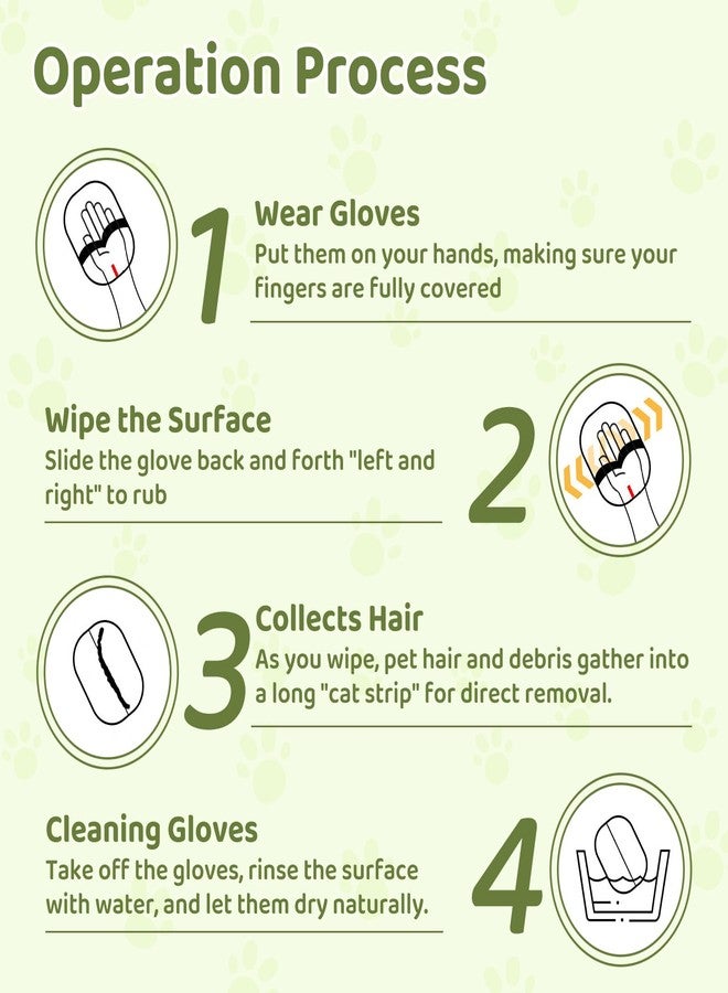 VINGVO Electrostatic Brush Tool for Cats & Dogs, Reusable Grooming Glove for Cats & Dogs,Double Sided for Furniture, Couch, Carpet, Car Seat - Image 5