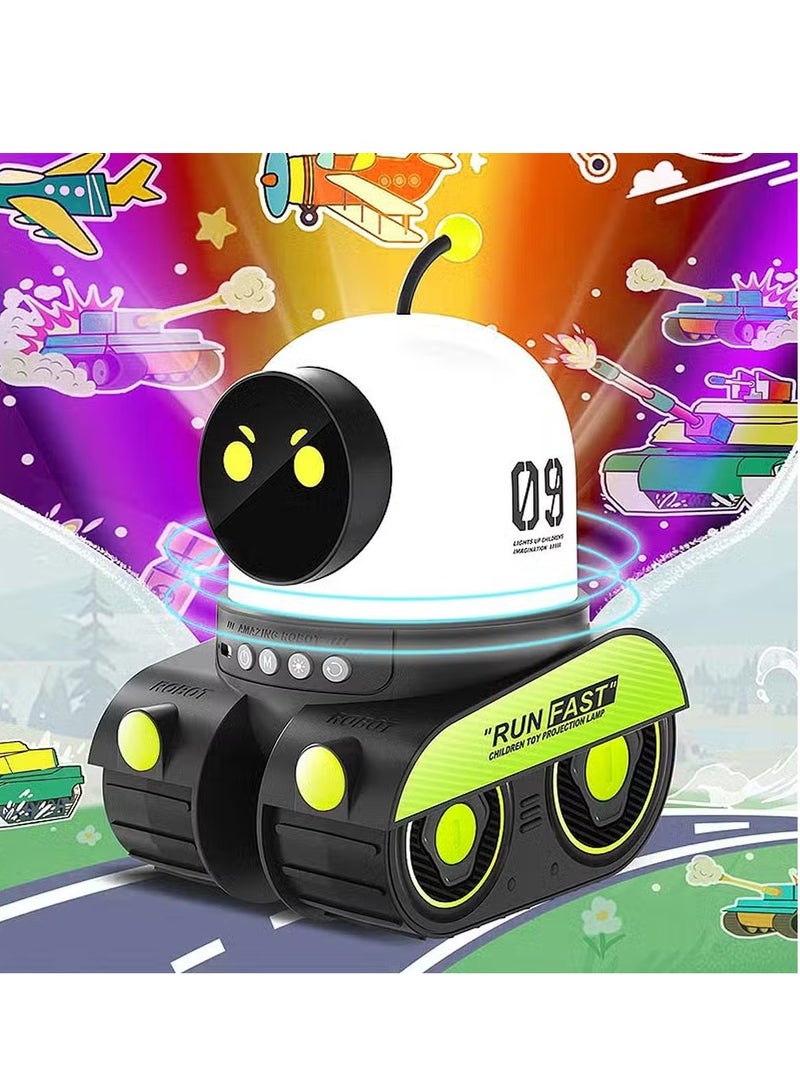 Robot Night Light Projector For Room Decor with 12 Films and 15 Sounds, USB Rechargeable, Portable Star Projector - Image 4