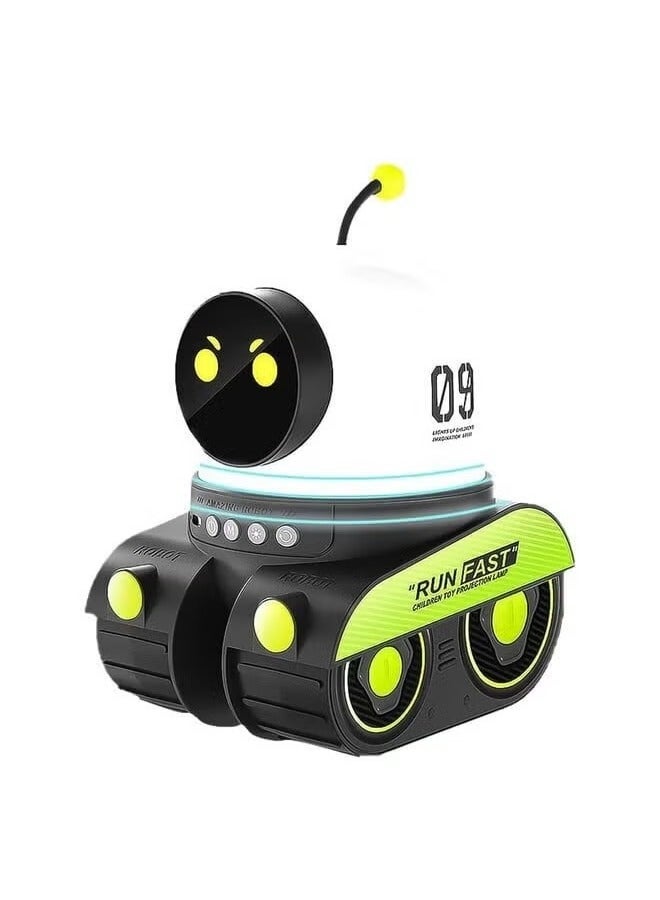 Robot Night Light Projector For Room Decor with 12 Films and 15 Sounds, USB Rechargeable, Portable Star Projector - Image 1