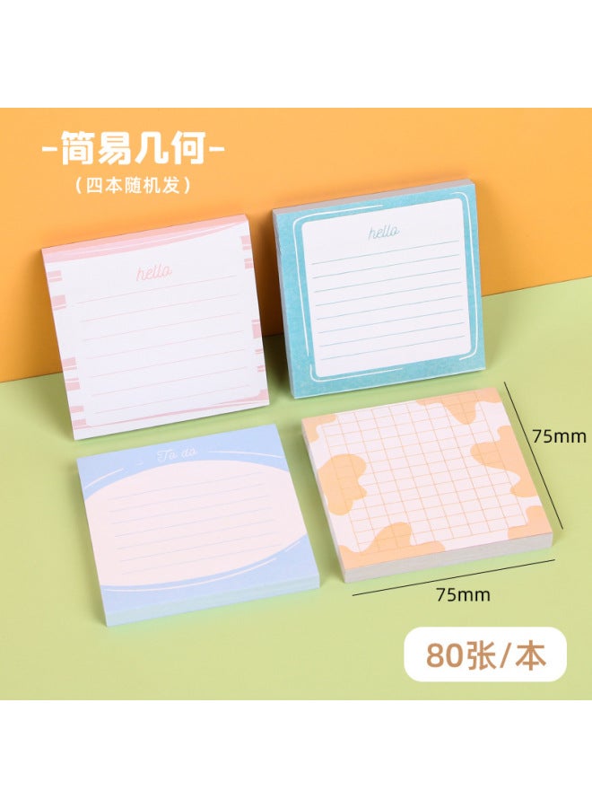 HELPS Cartoon Cute Sticky Notes Creative Student Sticky Notes Office Memo With Sticky Note Handbook Material Note Pad - Image 1