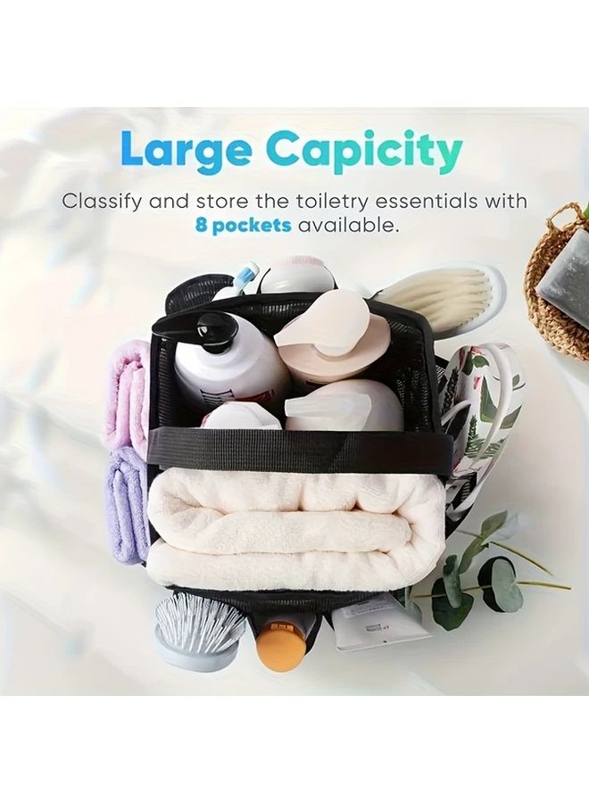 Double Handle Mesh Shower Storage Bag Multipurpose Organizer for Travel Camping Beach - Image 5