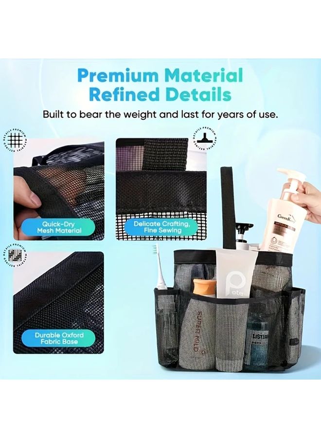 Double Handle Mesh Shower Storage Bag Multipurpose Organizer for Travel Camping Beach - Image 4