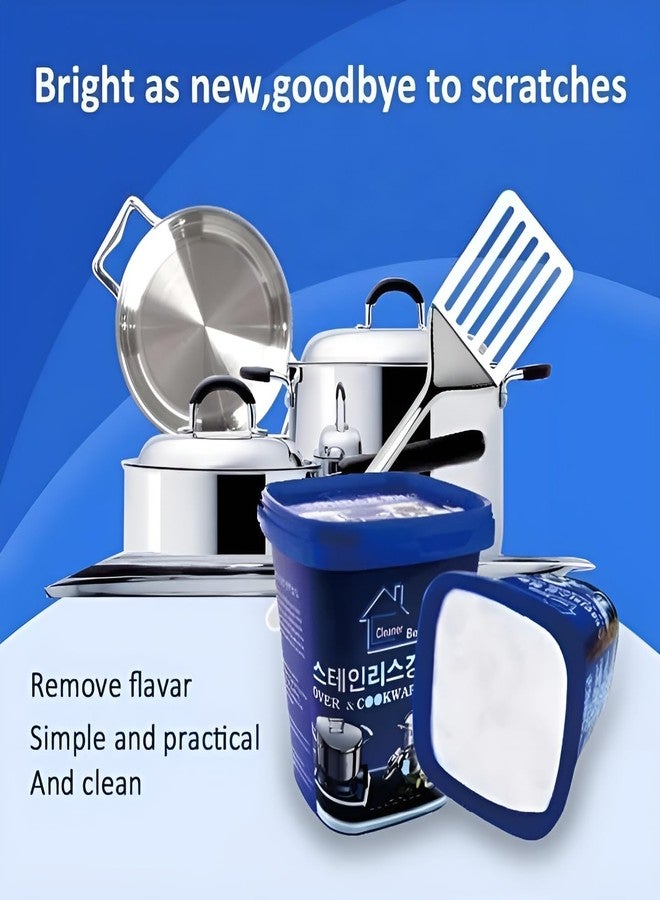 Akshify Cookware Cleaner Powder 500gm Heavy Duty Stainless Steel Cleaning Paste for Pots, Pans, Kadai & Utensils, Oven Cleaner, Burnt Stain Cleaner, Rust & Dirt Removal Kitchen Cleaning Powder - Image 3