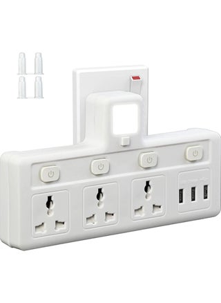 Multi Plug Extension Socket with 3 USB Extender Wall with 3 Outlets and an Electrical Power Extender Outlet Adaptor for Home Office and Kitchen - pzsku/Z5844553D976D4AC992DAZ/45/_/1685504392/e14ceef6-013d-49d0-a250-a6fc20971b24