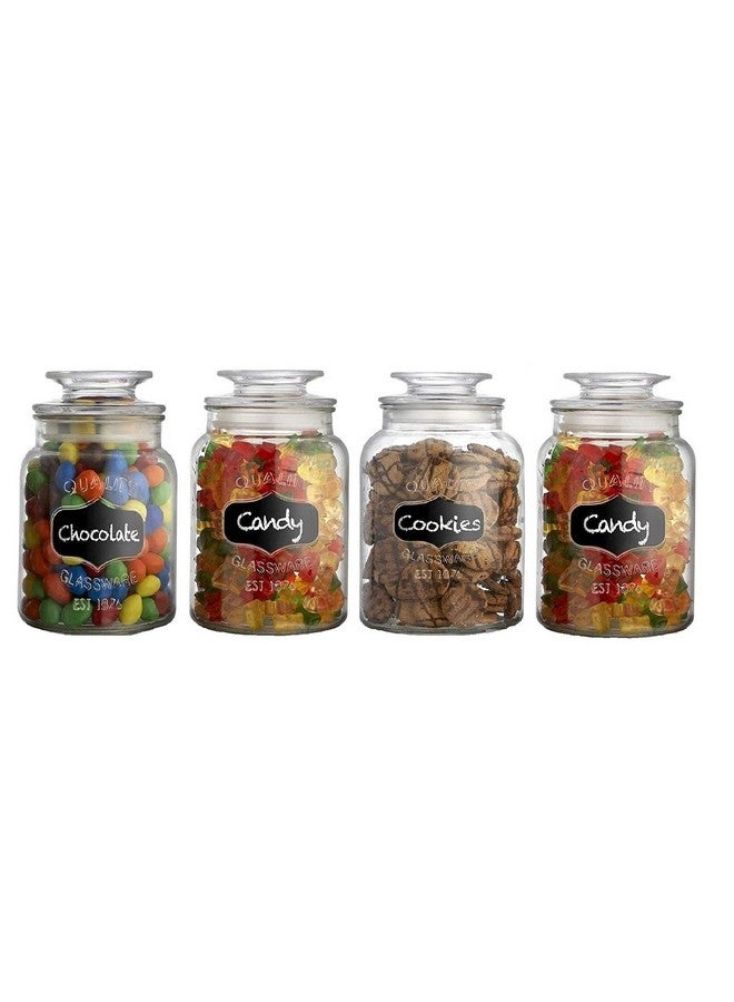 Ash & Roh® - Clear Glass Jar And Container With Air Tight Lid Storage of Spices and Dry Fruit (1500 ML COOKIE JAR, 4) - Image 1