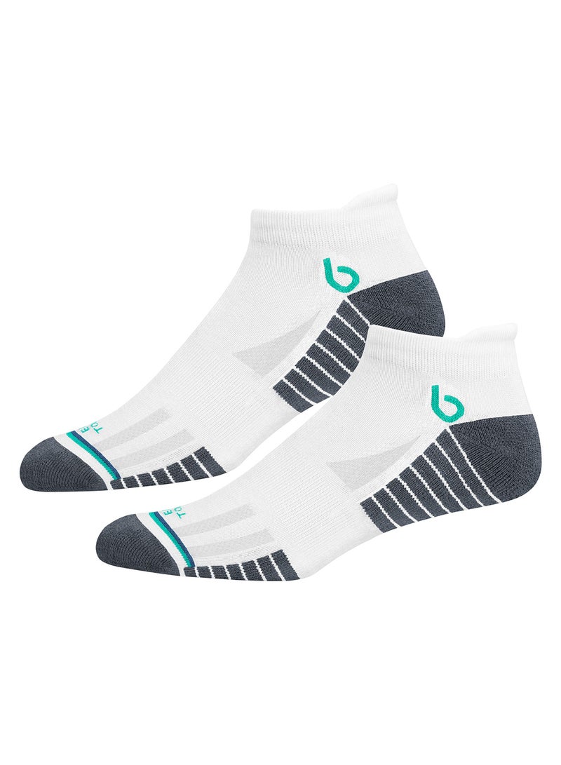 BAMBOS BAMBOS Unisex Eco Touch Athletic Ankle Bamboo Socks for Men & Women Running, Badminton & Gym, Pack of 3 (Size UK 7-11, White) - Image 2