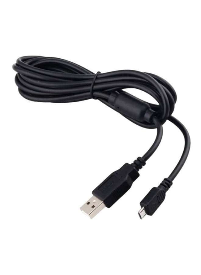 باور أيه كابل بمنفذ USB 2.0  للشحن ومزامنة البيانات لجهاز بلايستيشن 4 أسود - Image 1