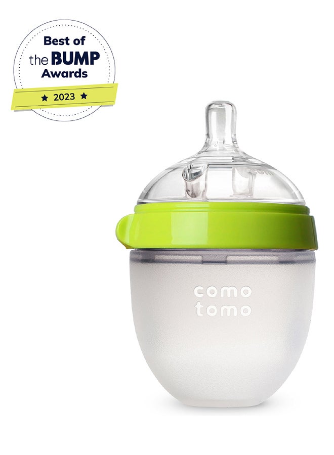 comotomo Natural Feel Baby Bottle 150 ML With Pack Of 2 Natural Teat Silicone Nipples, 2 Holes With Medium Flow, 3 Months + - Image 2