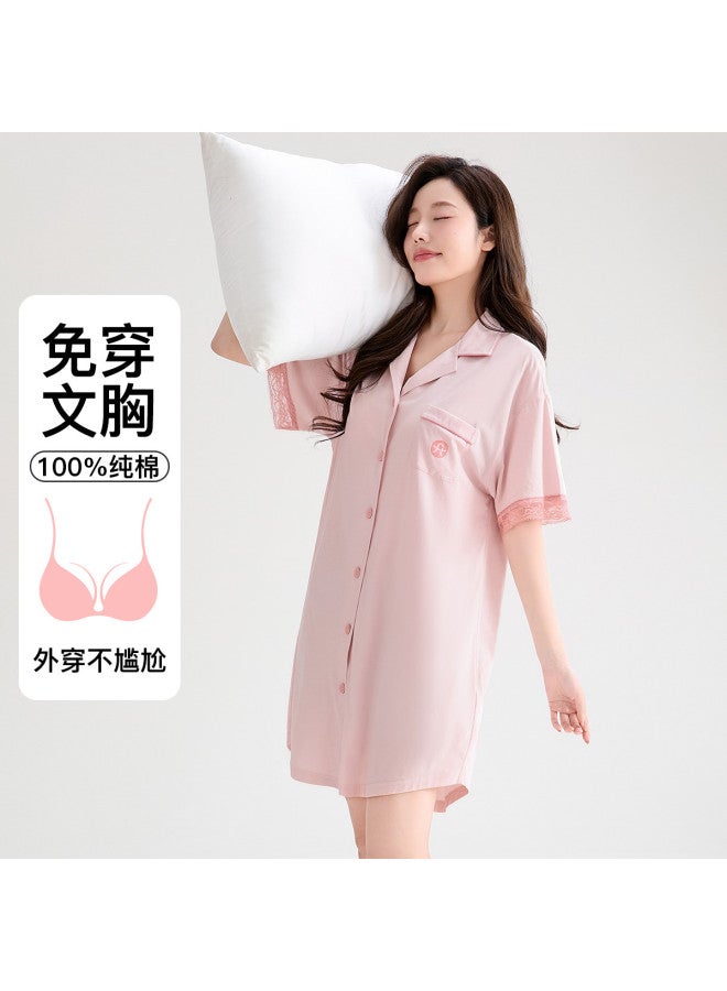 Fenton women's Homewear Sleep Dress Shirt Summer Thin Dress For Outfit - Image 2