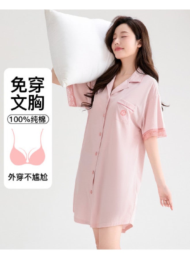 Fenton women's Homewear Sleep Dress Shirt Summer Thin Dress For Outfit - Image 1