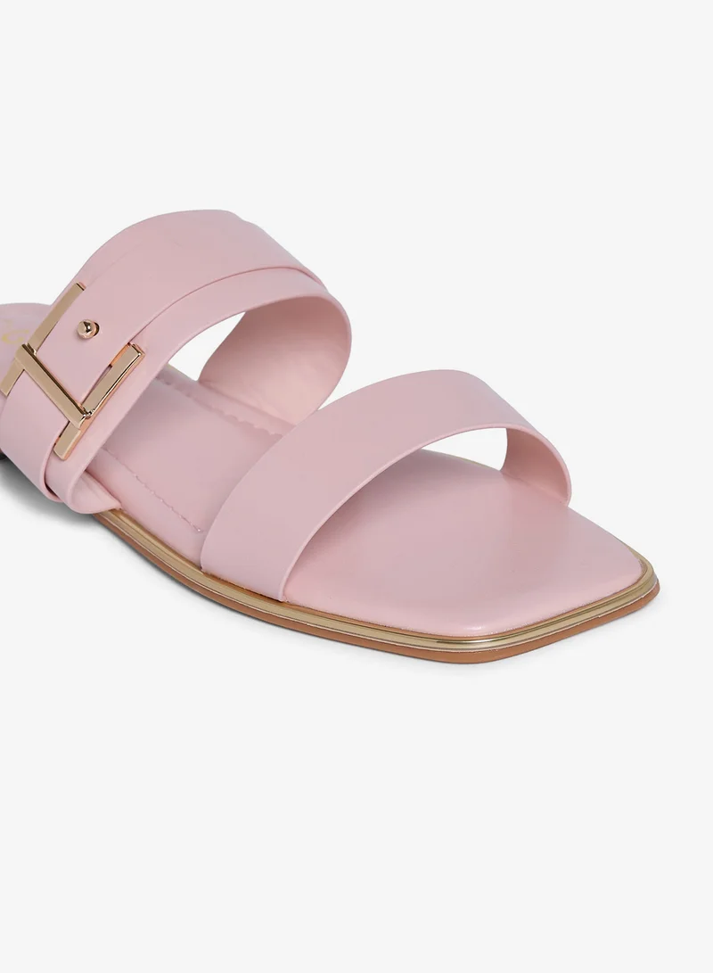 Geoomnii PINK Geoomnii Flat Sandals for Women – Comfortable Slip-On Casual Summer Sandals for Daily Wear, Walking & Travel for Women | Best Price UAE