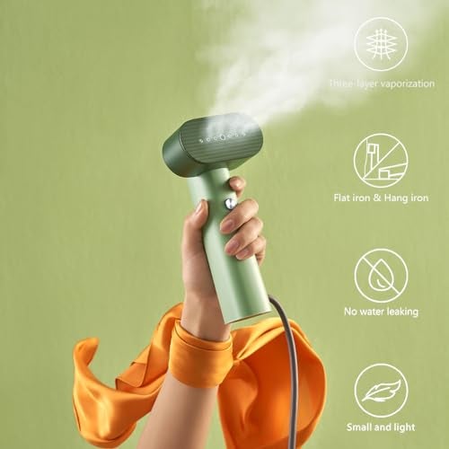 nexdoo G6 2-in-1 Portable Steamer for Clothes and Iron for Clothes, Just 0.7lbs Lightly, 10 Minutes of Continuous Steam, 900W Light Steamer for travel and home (pink) - Image 2