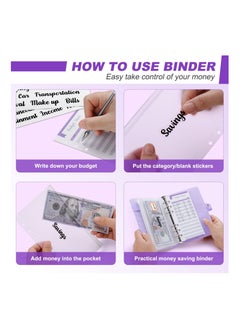 KASTWAVE Budget Binder with Cash Envelopes, A6 Stitching PU Leather Zipper Envelopes and Sheets, 12pcs for Saving Money, Organizer System  - Image 5