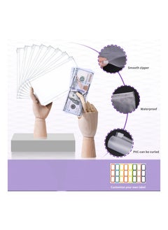 KASTWAVE Budget Binder with Cash Envelopes, A6 Stitching PU Leather Zipper Envelopes and Sheets, 12pcs for Saving Money, Organizer System  - Image 4
