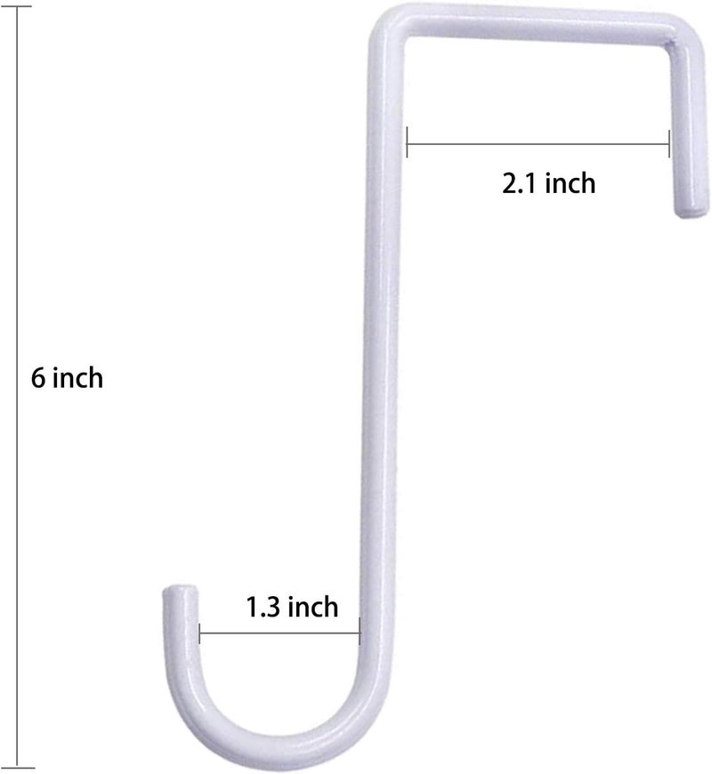 DINGEE Vinyl Fence Hooks 2x6 inch, Patio Light Hangers - 4 Pack White Powder Coated Steel Fence Hooks for Hanging Plants, Planters, Bird Feeders, Lights - Image 2