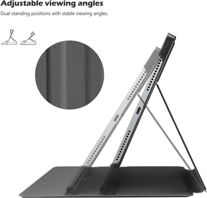 Procases Cover For Lenovo Tab P12 12.7 Inch 2023 Case Tb370Fu With Pen Holder, Slim Folio Case Protective Hard Shell Lightweight Stand Smart Cover For 12.7 Inch Lenovo Tab P12 2023 -Black - Image 3