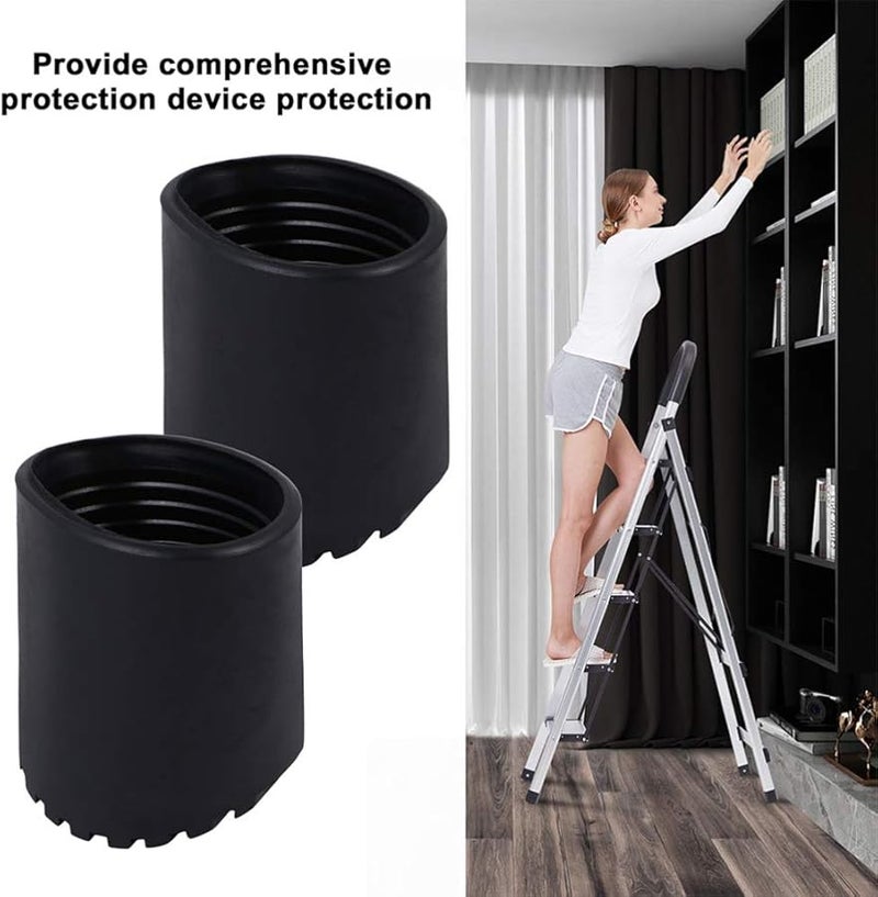 4Pcs Black Rubber Non Slip Ladder Feet Mats Cushion Pads Leg Covers for Step Ladder - Image 3
