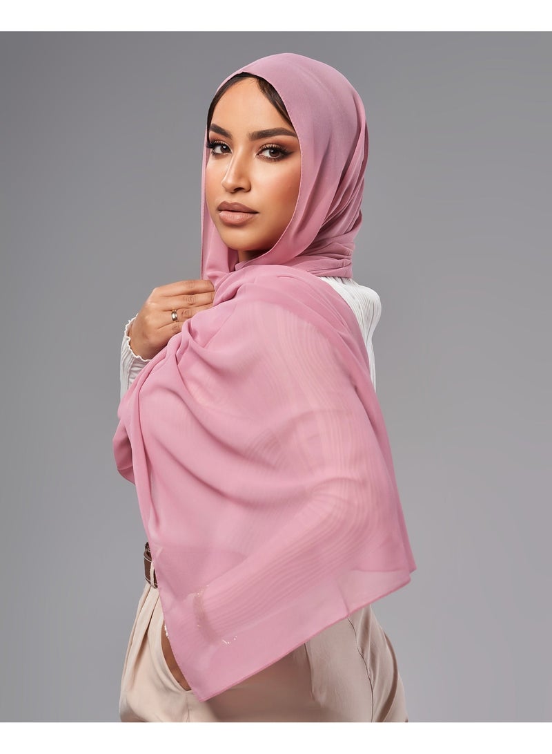 Lavezzi Soft Chiffon Hijab for Women, Solid Color Soft Chiffon Crepe Hijab Scarf – Long Fashion Hijabs Scarves - Muslim Scarf Hijab – Hijab Shawl - Modest Nut - Image 1