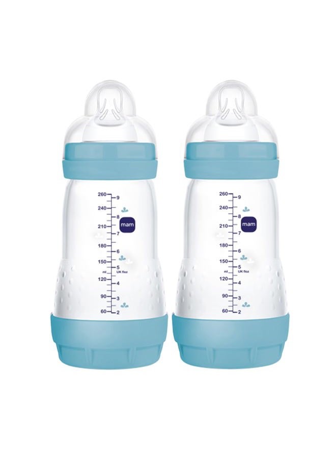 MAM Easy Start Anti-Colic Baby Bottle 9 oz, Medium Flow, Breastfeeding-Like Silicone Nipple Bottle, Reduces Colic, Gas, & Reflux, Easy-to-Clean, BPA-Free, Vented Baby Bottles for Newborns, 2+ Months - Image 1